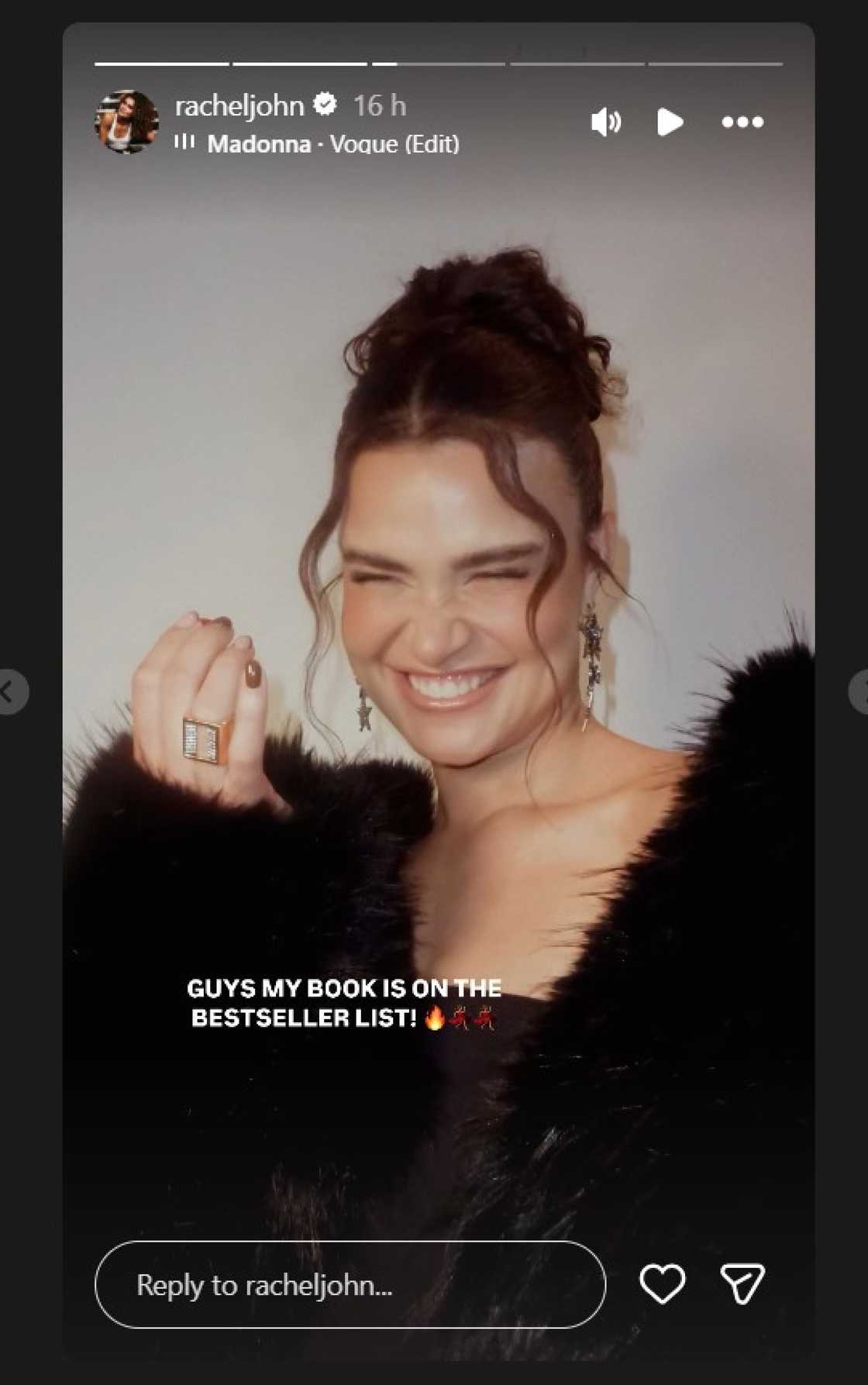 Rachel John celebrates major book milestone