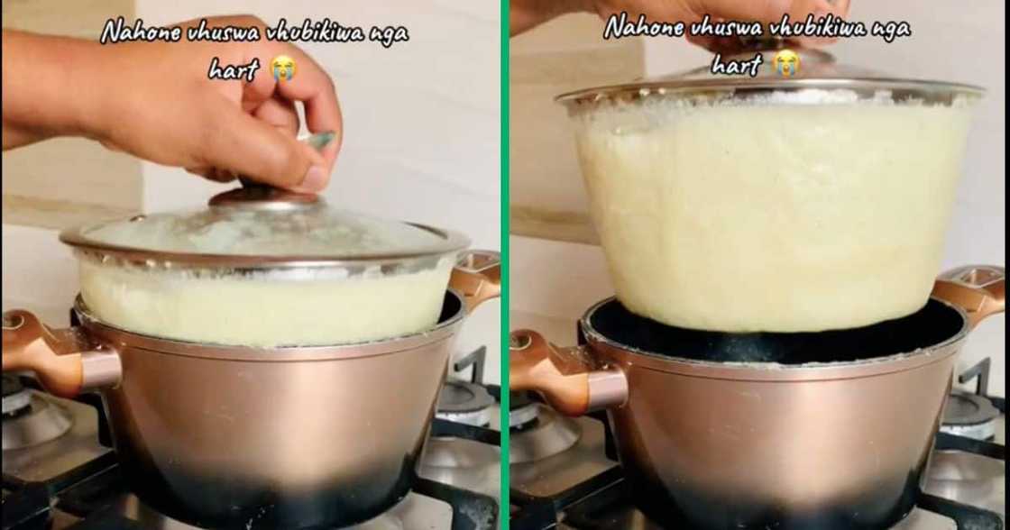 A woman cooked pap and it came out all wrong in a TikTok video