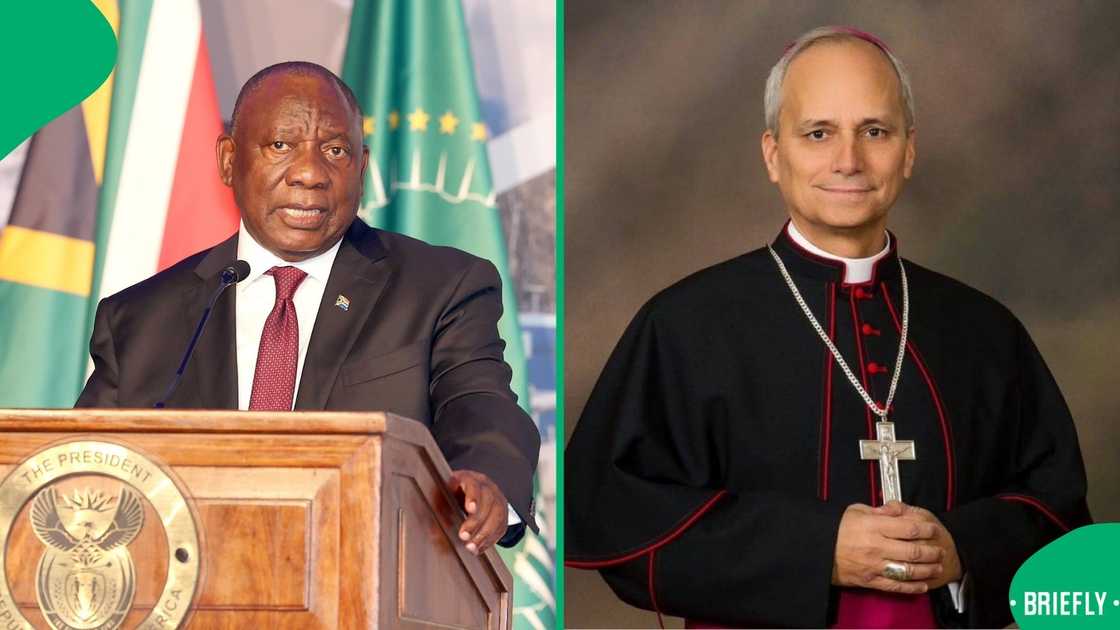 South African President Cyril Ramaphosa congratulates the newly elected Pope Leo XIV, Cardinal Robert Prevost, as a historic moment for the Catholic Church and global unity South African President Cyril Ramaphosa congratulates the newly elected Pope Leo XIV, Cardinal Robert Prevost, as a historic moment for the Catholic Church and global unity
