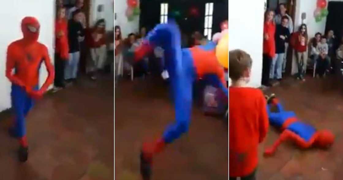 Spiderman's stunts go wrong Spiderman's stunts go wrong