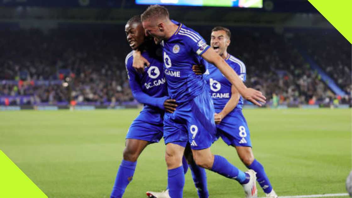 Fatawu Issahaku and Jamie Vardy. Fatawu Issahaku and Jamie Vardy.