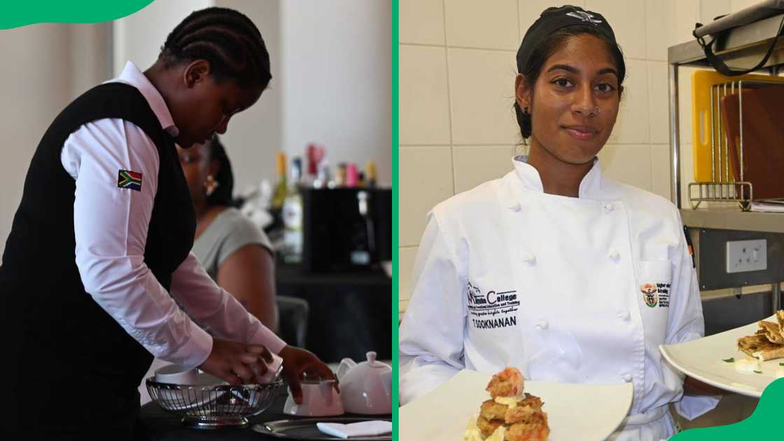 Majuba College students showcasing their mixology and cooking skills Majuba College students showcasing their mixology and cooking skills