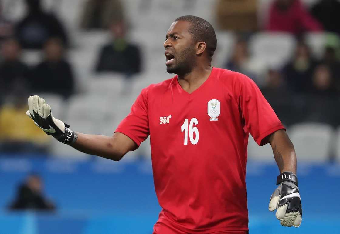 Itumeleng Khune, goalkeeper of South Africa in action Itumeleng Khune, goalkeeper of South Africa in action