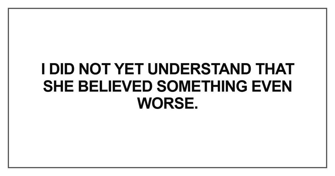 I did not yet understand