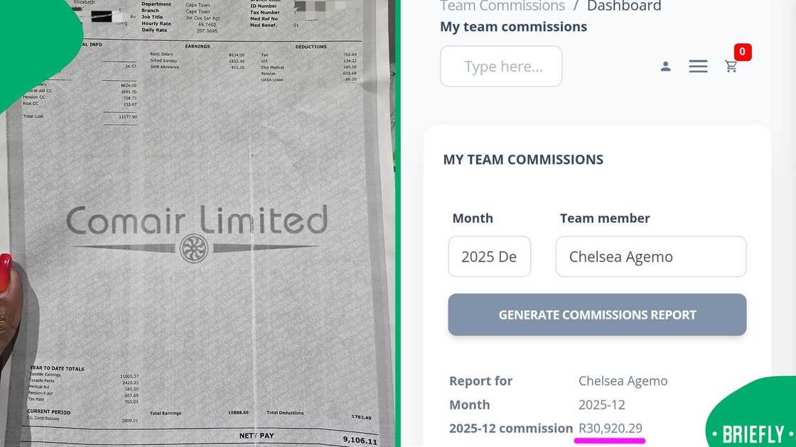 The image on the right captured her commission currently