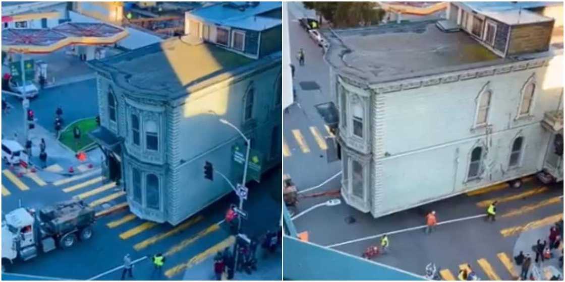 Residents in awe as video shows moment house is lifted and moved to new location Residents in awe as video shows moment house is lifted and moved to new location
