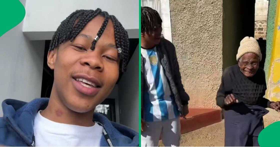 A young man danced with his 97-year-old grandma in a TikTok video. A young man danced with his 97-year-old grandma in a TikTok video.