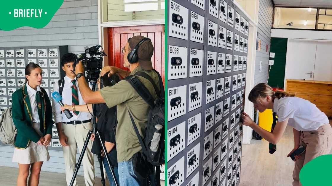 A group of pupils at Camps Bay High were interviewed by a French television news outlet about the cellphone ban policy.