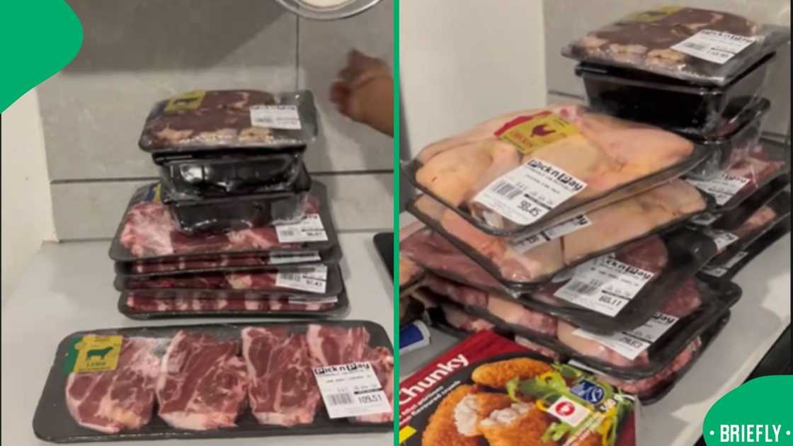 A woman went viral on TikTok for revealing what she eats for two weeks with just R1000 spent on meat