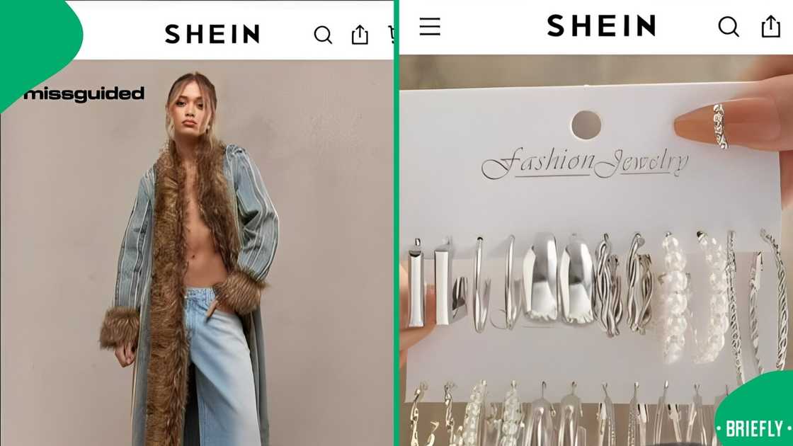 Shein items on display.