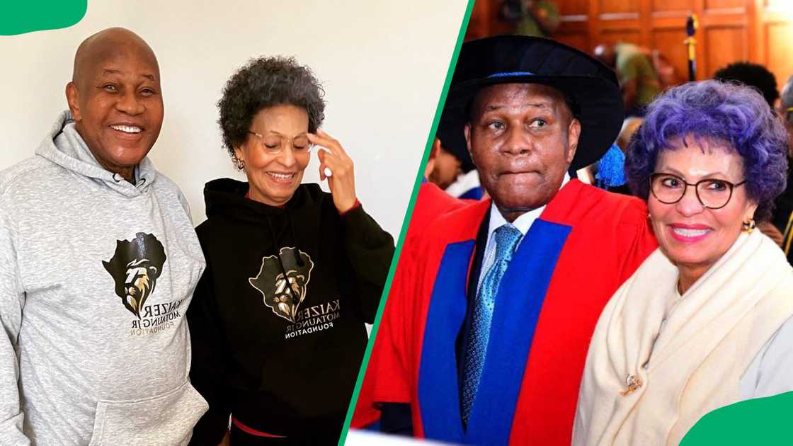 Kaizer Motaung photographed with his wife Valeta