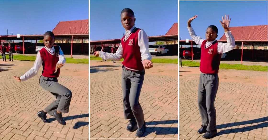 Schoolboy's sassy dance to amapiano