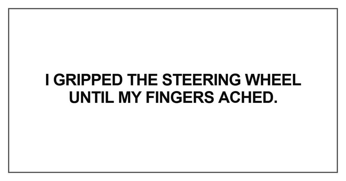 I gripped the steering wheel