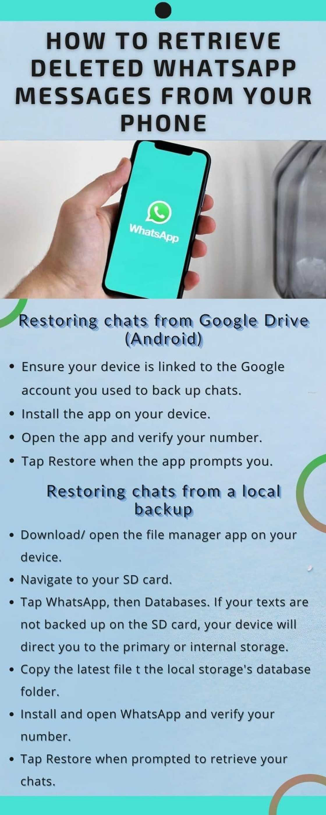 How to retrieve deleted WhatsApp messages from your phone How to retrieve deleted WhatsApp messages from your phone