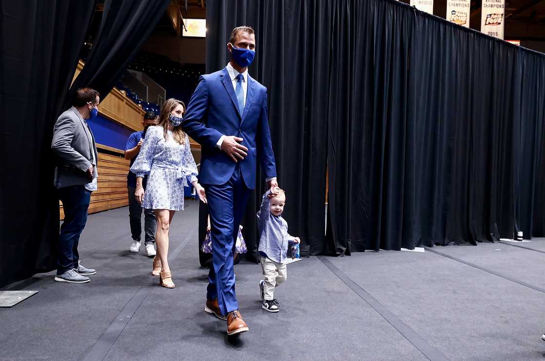 Jon Scheyer with his wife Marcelle and children Jett and Noa Jon Scheyer with his wife Marcelle and children Jett and Noa