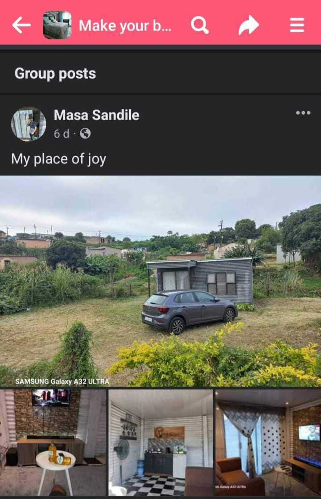 The young man's shack home.