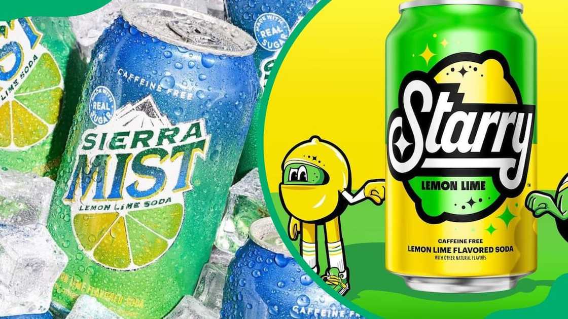 Sierra Mist in a can (L). The lemon-lime soft drink Starry (R) Sierra Mist in a can (L). The lemon-lime soft drink Starry (R)