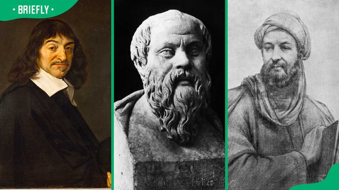 Famous philosophers René Descartes (L), Socrates (C), and Avicenna (R) Famous philosophers René Descartes (L), Socrates (C), and Avicenna (R)