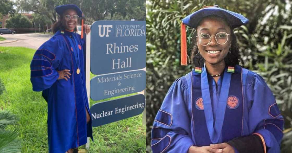 Black lady, graduates, PhD degree, US, nuclear engineering