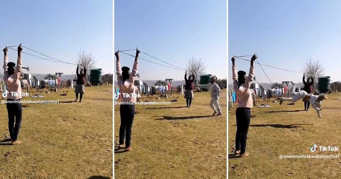 Woman trying to jump rope