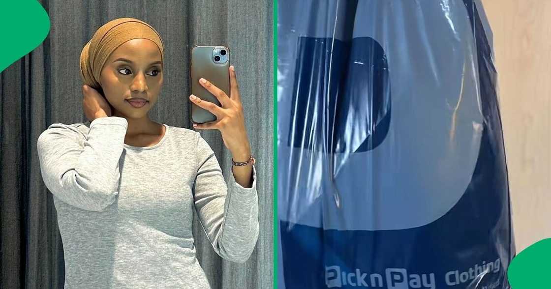 A TikTok video shows a woman unveiling her maxi skirts from Pick n Pay Clothing.