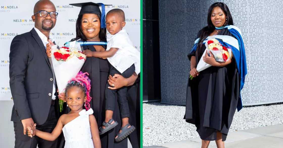 The mom recently bagged her master's degree and wants her PhD. She has two kids. The mom recently bagged her master's degree and wants her PhD. She has two kids.