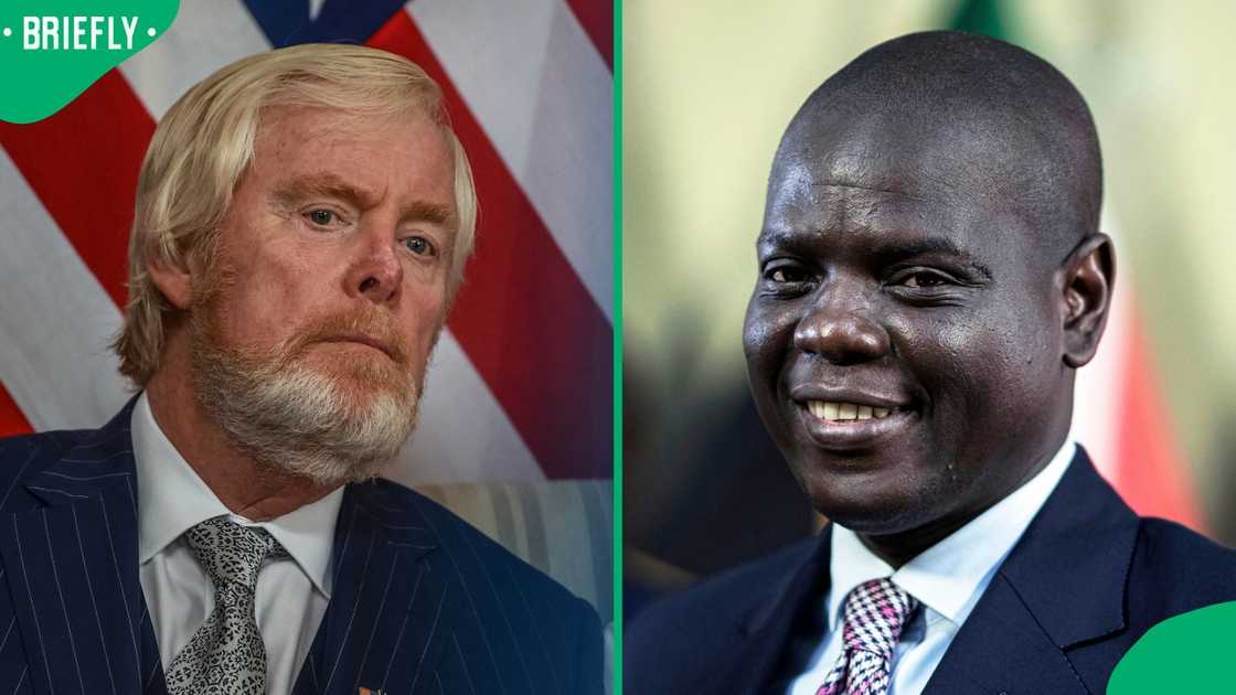 US Ambassador to SA, Leo Brent Bozell III and South African Minister of International Relations and Cooperation, Ronald Lamola US Ambassador to SA, Leo Brent Bozell III and South African Minister of International Relations and Cooperation, Ronald Lamola