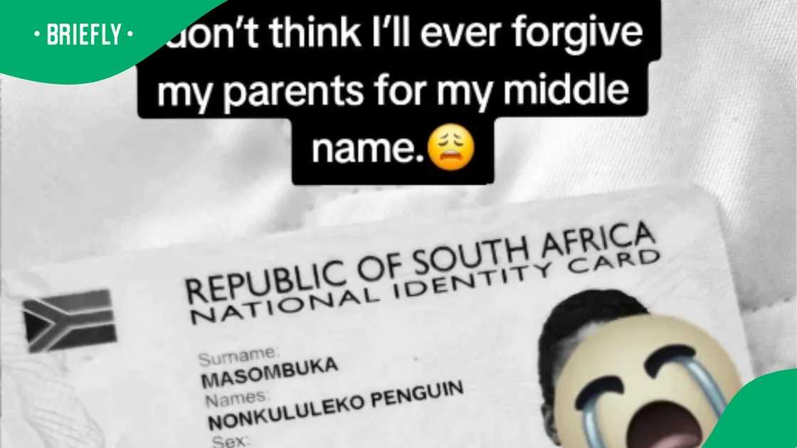 The visual captured her caption saying she won't forgive her parents for the middle name The visual captured her caption saying she won't forgive her parents for the middle name