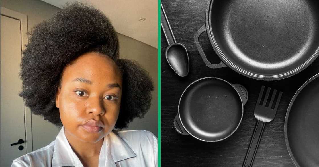 User @yolzchannel impressed viewers with her new set of black pots from Checkers, priced at R1200 User @yolzchannel impressed viewers with her new set of black pots from Checkers, priced at R1200