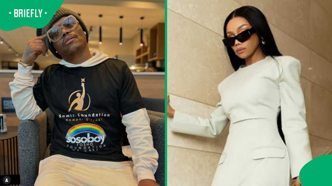 Somizi has reunited with Bonang. Somizi has reunited with Bonang.