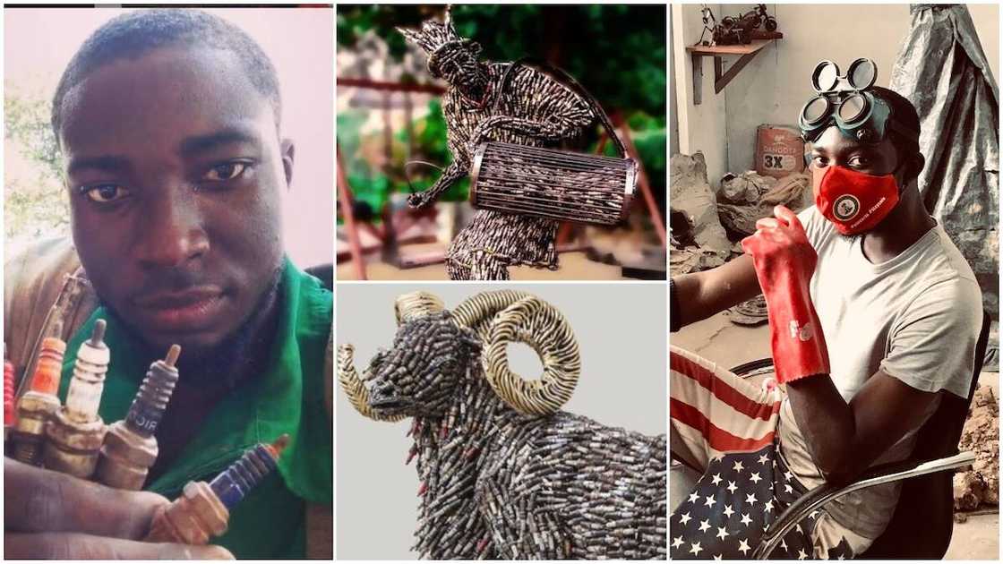 Nigerian man makes great arts using generator plugs, photos of his works cause massive stir Nigerian man makes great arts using generator plugs, photos of his works cause massive stir