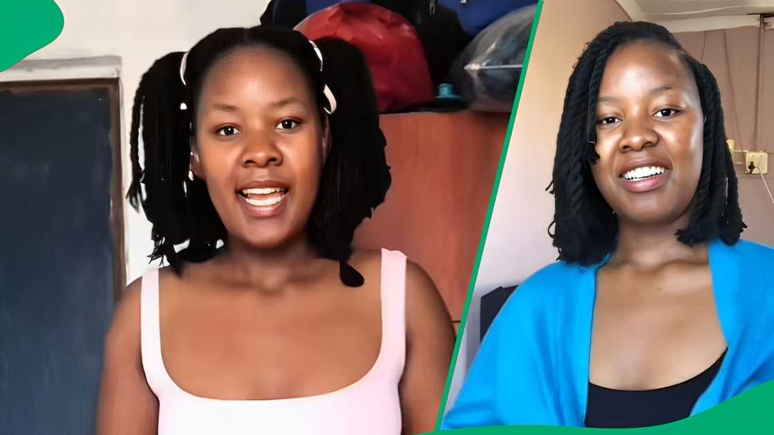 A TikTok video shows a woman unveiling her wig fail from Temu.