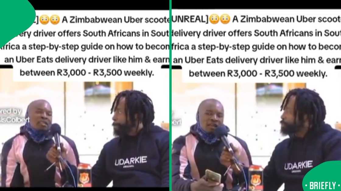 The visual on the right showed that the driver makes about R3,000 monthly