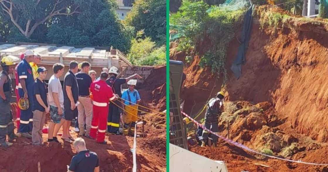 A construction worker was saved after being found in the rubble. A construction worker was saved after being found in the rubble.