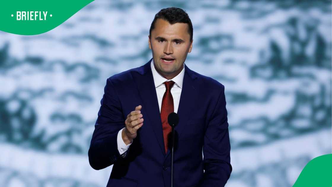 Charlie Kirk on the first day of the Republican National Convention. Charlie Kirk on the first day of the Republican National Convention.