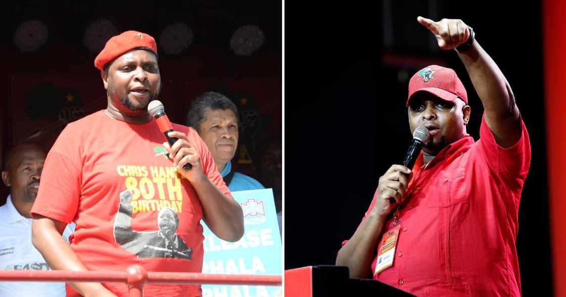 Floyd Shivambu, Economic Freedom Fighters (EFF) deputy president, addresses delegates during the party's second National People's Assembly held at the Nasrec Expo Centre Floyd Shivambu, Economic Freedom Fighters (EFF) deputy president, addresses delegates during the party's second National People's Assembly held at the Nasrec Expo Centre