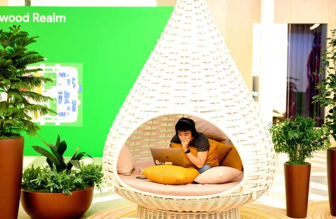 A Google worker works at Google’s Bay View campus in Mountain View, California A Google worker works at Google’s Bay View campus in Mountain View, California