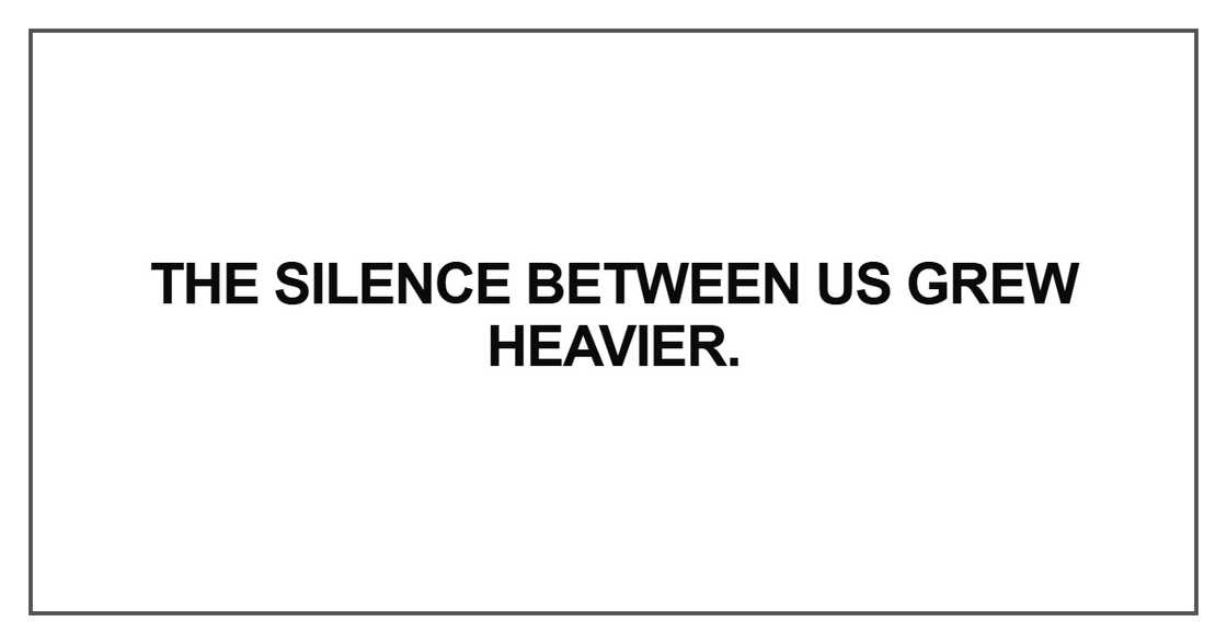 The silence between us grew heavier
