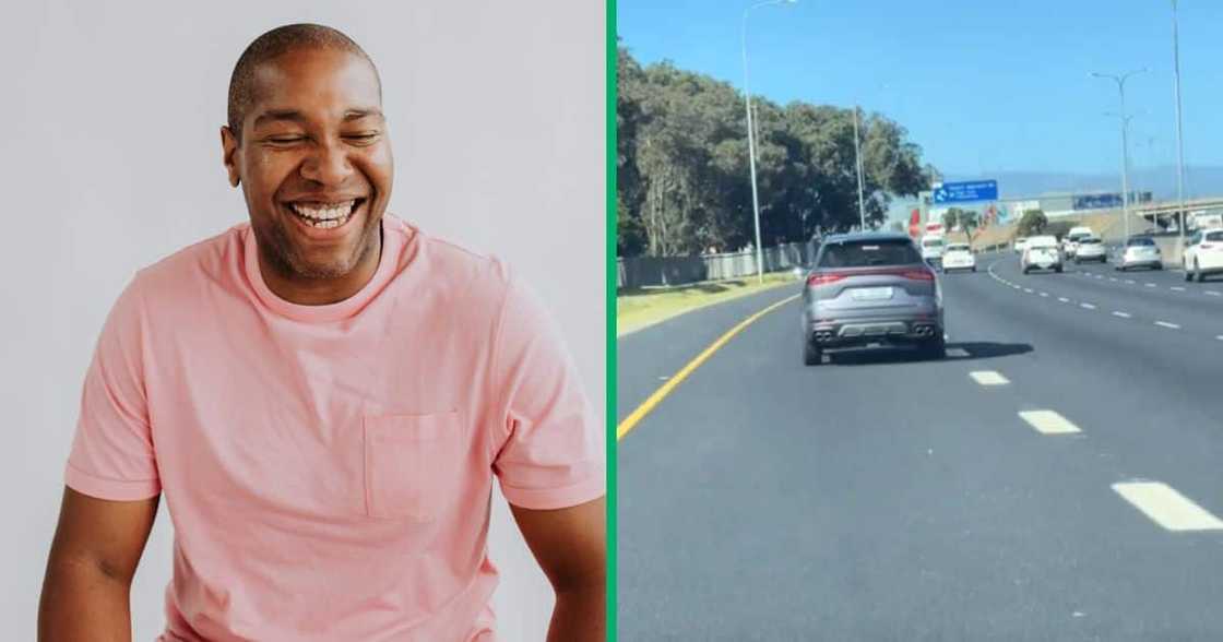 A man triggered the hazard lights of a Chery Tiggo 7 by speeding up behind it A man triggered the hazard lights of a Chery Tiggo 7 by speeding up behind it