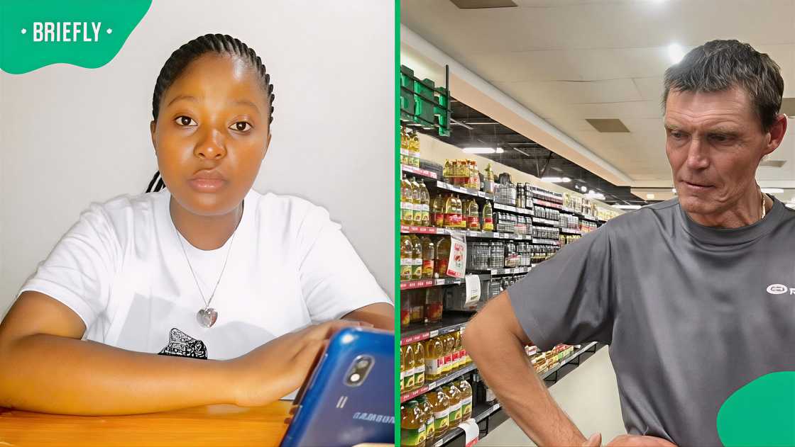 A young woman asked an Afrikaner man to be her father-in-law in a prank video. A young woman asked an Afrikaner man to be her father-in-law in a prank video.