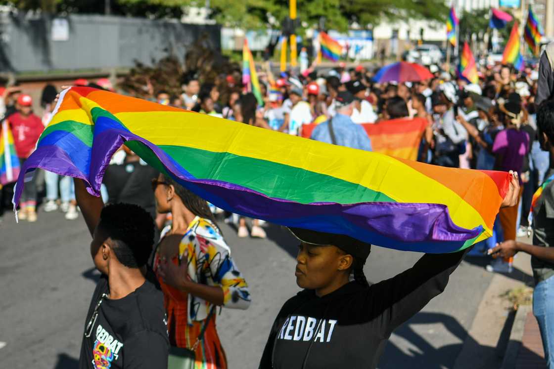 General view during the 2022 Durban Pride March at Gugu Dlamini Park on June 25, 2022 in Durban, South Africa