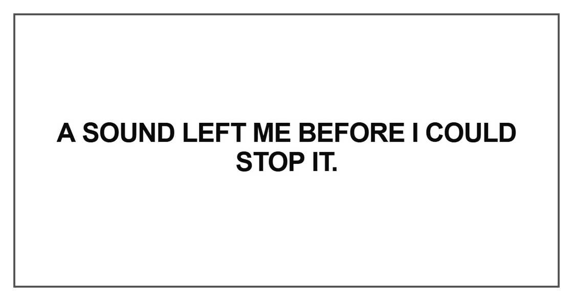 A sound left me before I could stop it A sound left me before I could stop it