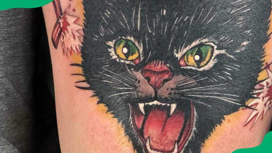 Angry cat tattoo Angry cat tattoo