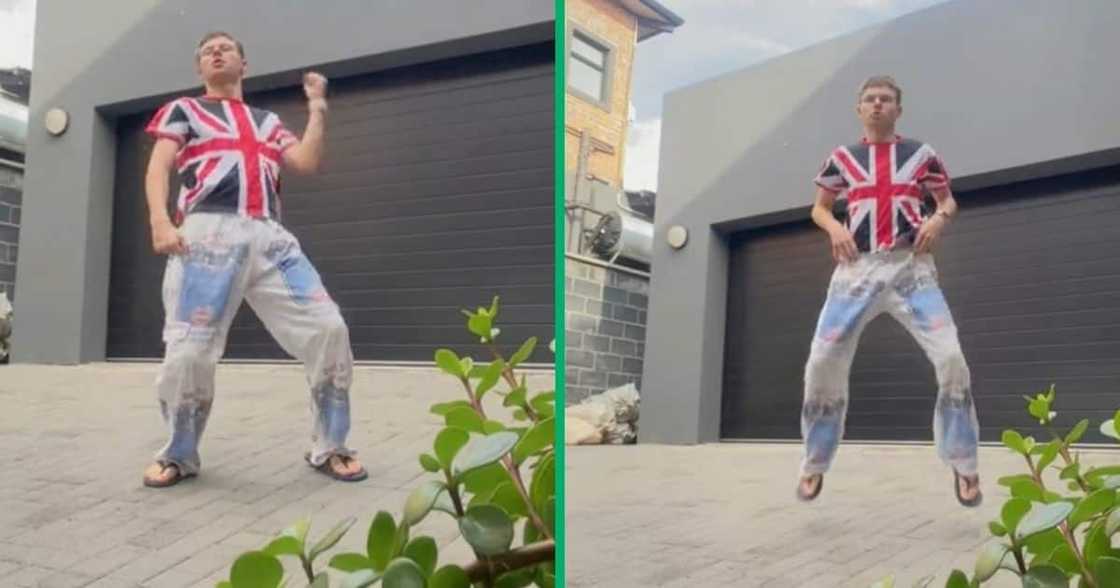 Man tries to dance in video. Man tries to dance in video.