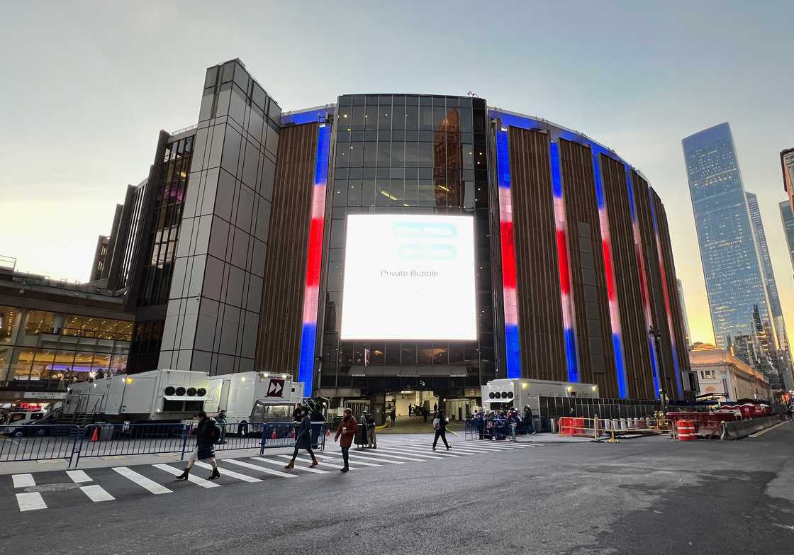 An exterior view of Madison Square Garden