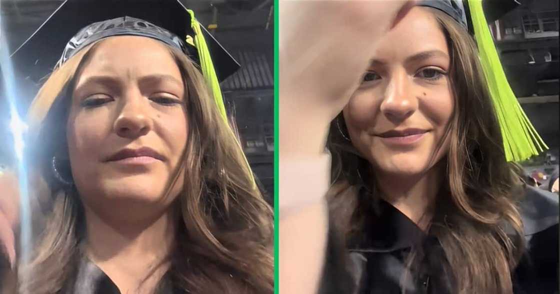 Woman shared emotional clip at grad Woman shared emotional clip at grad
