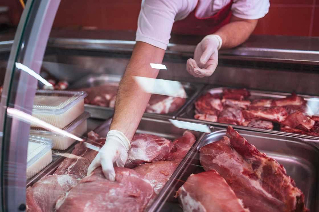 Cuts of meat at a butchery. Cuts of meat at a butchery.