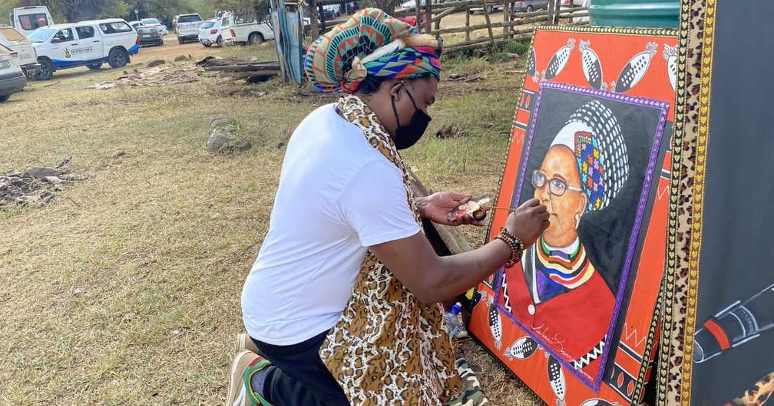 "Rasta Fears Amazulu": Mzansi Reacts to Queen Mantfombi Painting