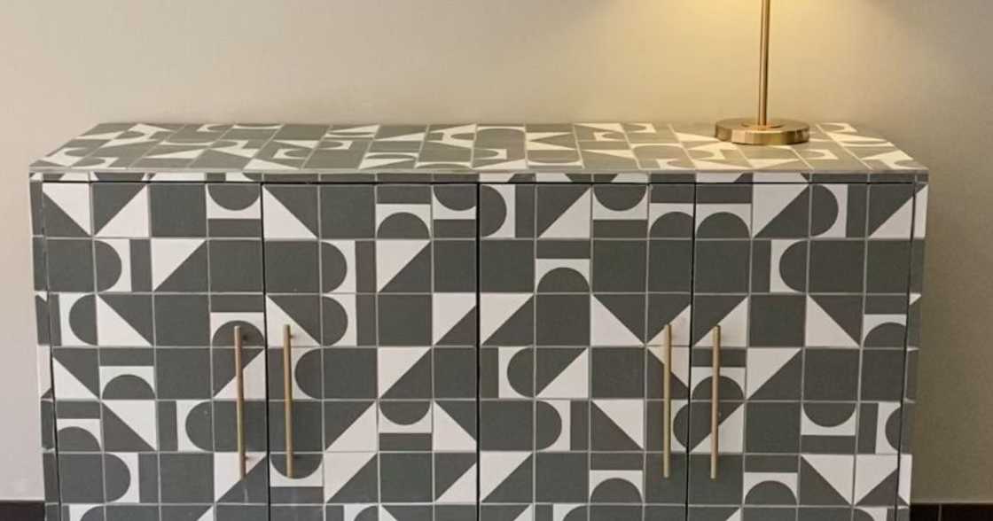 Lungile Nkosi's mobile server cabinet, featuring Leroy Merlin mosaic tiles, is functional art for FNB Stadium Hospitality Suite. Lungile Nkosi's mobile server cabinet, featuring Leroy Merlin mosaic tiles, is functional art for FNB Stadium Hospitality Suite.