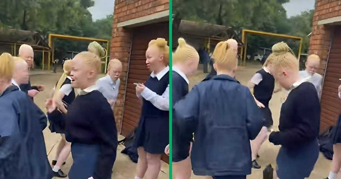 Albino school kids showed off their dance moves on TikTok